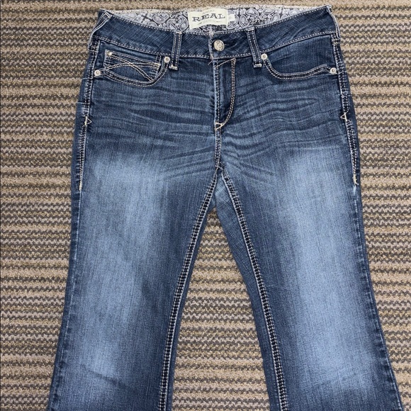 Ariat Women’s Size 30S REAL Denim Cotton Blend Stretch Bootcut Blue Jeans - Picture 2 of 12